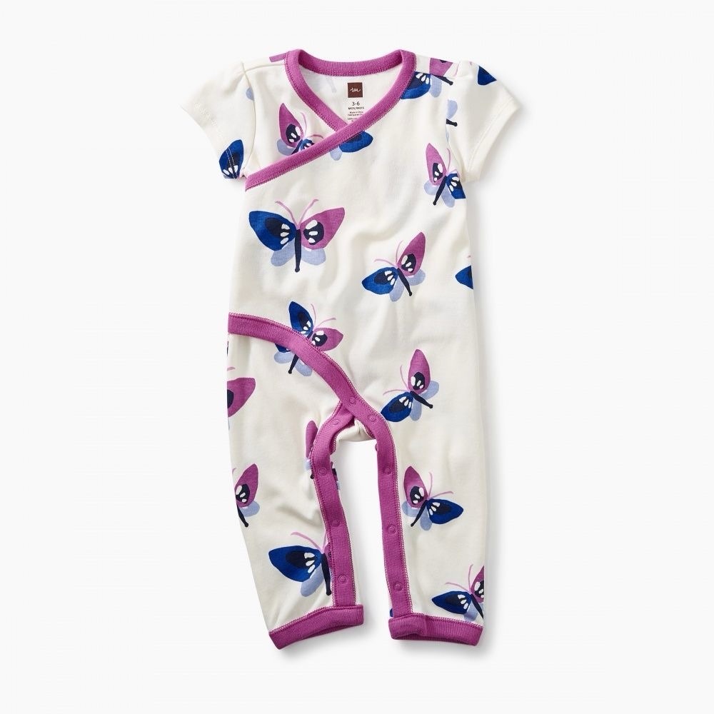 Tea collection butterfly wrap romper
